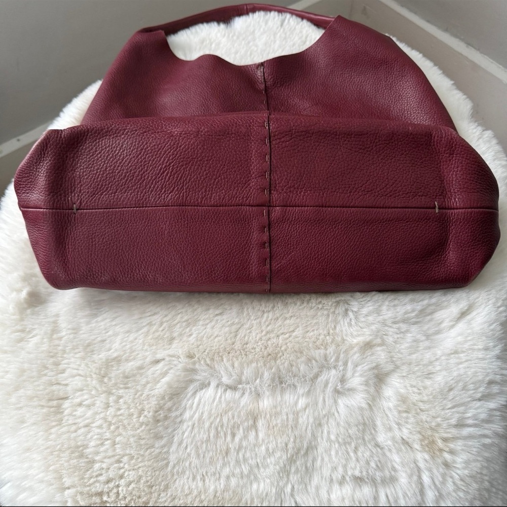Henry Beguelin Canotta Happy Chianti Cervo Tassel Tie Large Hobo Bag Burgundy - Picture 8 of 14